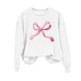 thumbnail image 5 of Girls' Valentine's Day Sweatshirt Long Sleeve Crew Neck Pullover Bow Print Festive Casual Top (1-12 Years), 5 of 7