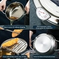 thumbnail image 4 of 304 Stainless Steel Kitchen Tempura Fryer Pan Japanese Deep Frying Pot with A Thermometer and A Lid, 4 of 6