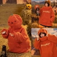 thumbnail image 5 of Holzkary Halloween Pumpkin Hoodie for Women Pumpkin Face Long Sleeve Tops Fall Hoodie Party Pullover Halloween Plush Hoodie Fall Winter Pumpkin Head Plush Holiday Sweatshirt Fuzzy Pullover Orange L, 5 of 9
