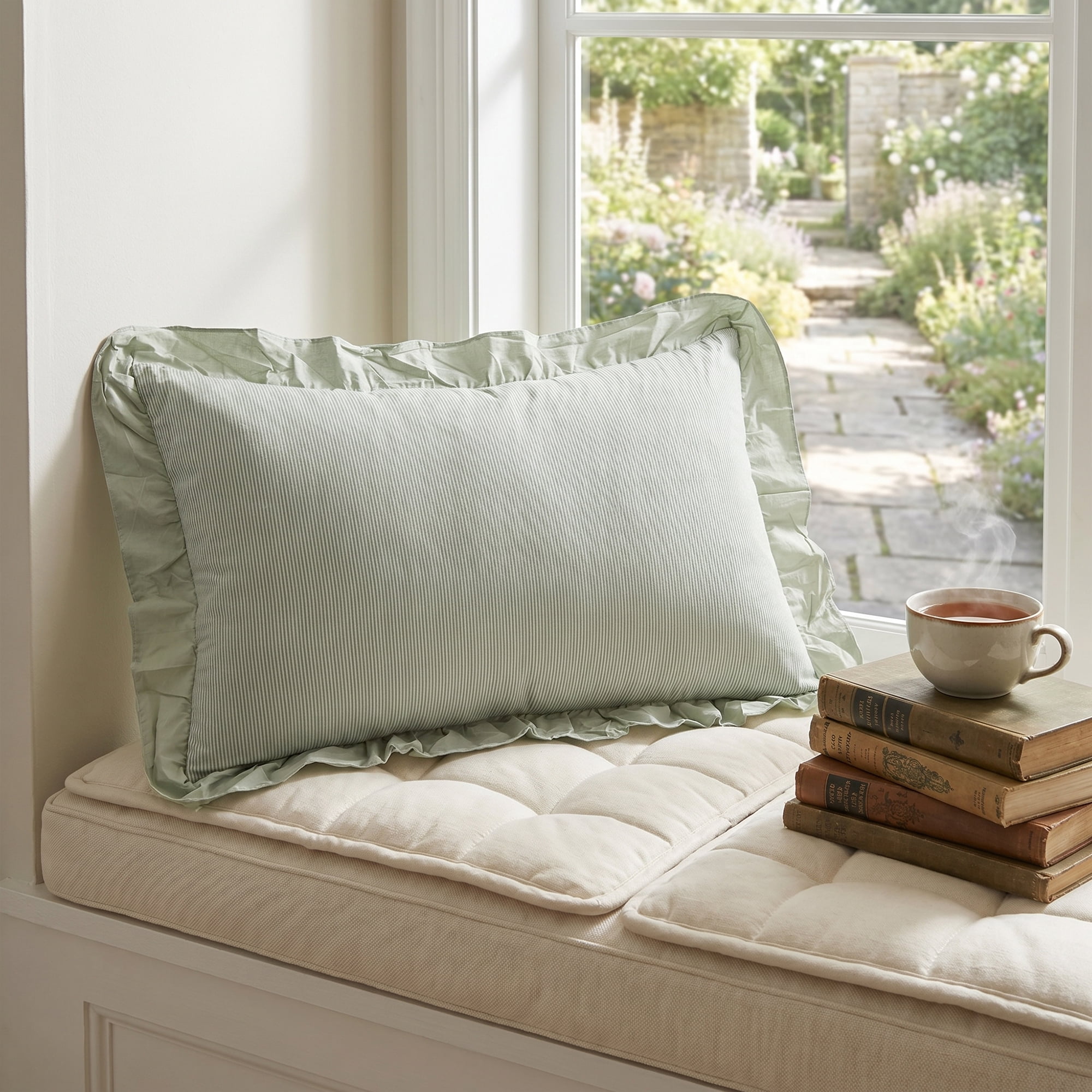 Unique Bargains 2Pcs Wrinkle Resistant Cotton Pillowcase Queen Light Green