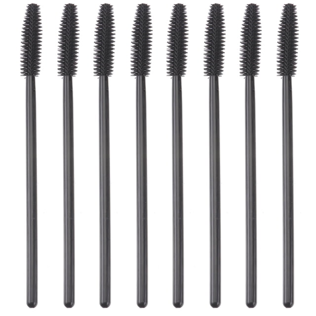 EeaseMX Cepillos para pestañas con cerdas de nailon y mango de plástico, desechables, rizadores de pestañas y peines para cejas (TM-214) (negro)