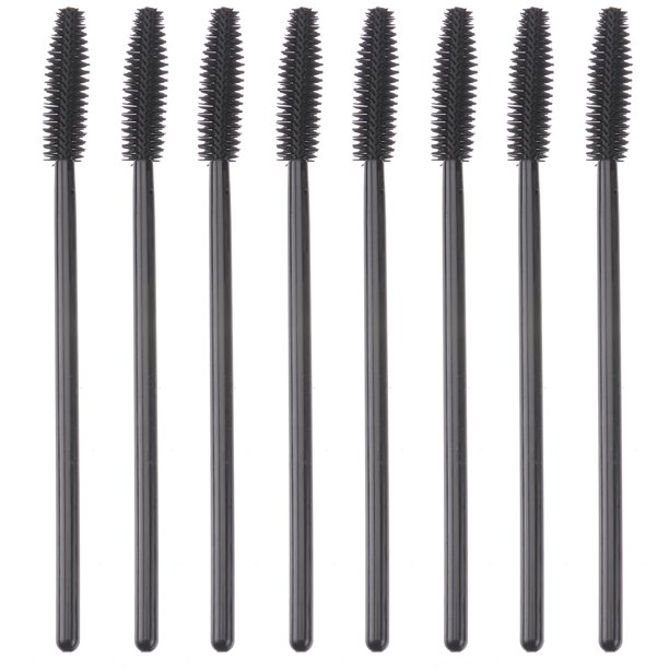 EeaseMX Cepillos para pestañas con cerdas de nailon y mango de plástico, desechables, rizadores de pestañas y peines para cejas (TM-214) (negro)