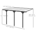 thumbnail image 3 of Outsunny 10' x 12' Outdoor Hardtop Pergola Polycarbonate Roof Gazebo Grey, 3 of 10