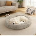thumbnail image 4 of Orthopedic Donut Dog Bed with Removable Cover, Calming Round Pet Bed for Medium Dogs with Anti- Bottom, Washable Cat Bed for Anxious Pets and Puppies, 4 of 4