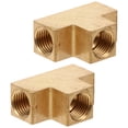 thumbnail image 3 of 2pcs Conectores de tubo de conexión de tres vías Tres conectores de tubo de latón (Dorado), 3 of 8