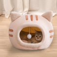 thumbnail image 3 of Cute Cat Sleeping Bed Semi Closed Small Dog Bed Bottom Hut Warm Puppy Kennel Basket Kitten House for Kitty Small Medium Large Dogs pink medium, 3 of 7