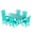 Turquoise, variant on WestinTrends Malibu Outdoor Patio Dining Set for 6, All Weather Poly Lumber Patio Furniture Set, 71" Farmhouse Dining Table Set with Umbrella Hole and 6 Patio Chairs, Turquoise