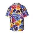 thumbnail image 6 of PAYOHTO Colorful Flowers Mens Hawaiian Casual Short-sleeved Shirt Tropical Summer Beach Button Down Shirts, 6 of 7