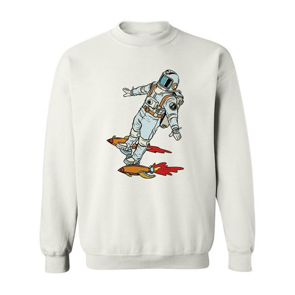 Space Rocket Skateboard. Sweatshirt Men -Image by Shutterstock, Male Large