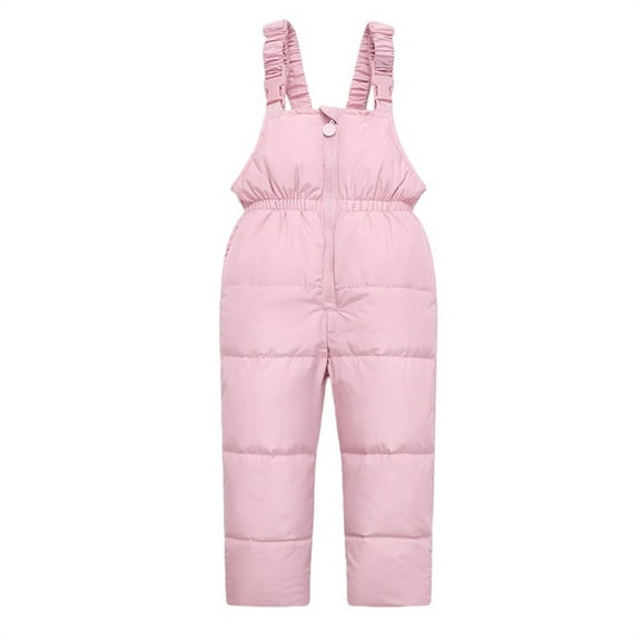 PINQI Toddler Boys Snowpants Winter Waterproof Puffer Ski Bib Overall Kids Thick Insulated Snowboard down Snow Pants