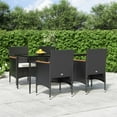 thumbnail image 1 of vidaXL 5 Piece Garden Dining Set with Cushions Black, 1 of 5
