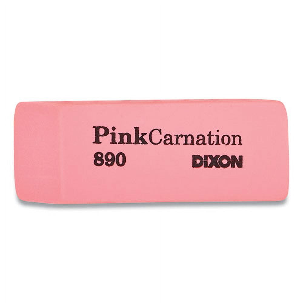 Pink Carnation Erasers, For Pencil Marks, Rectangular Block, Medium, Pink, Dozen | Bundle of 5