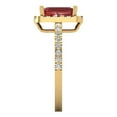 thumbnail image 3 of 1.86ct emerald cut red natural garnet 18k yellow gold halo Bridal Wedding Engagement Promise Anniversary Ring for Women size 5.75, 3 of 7