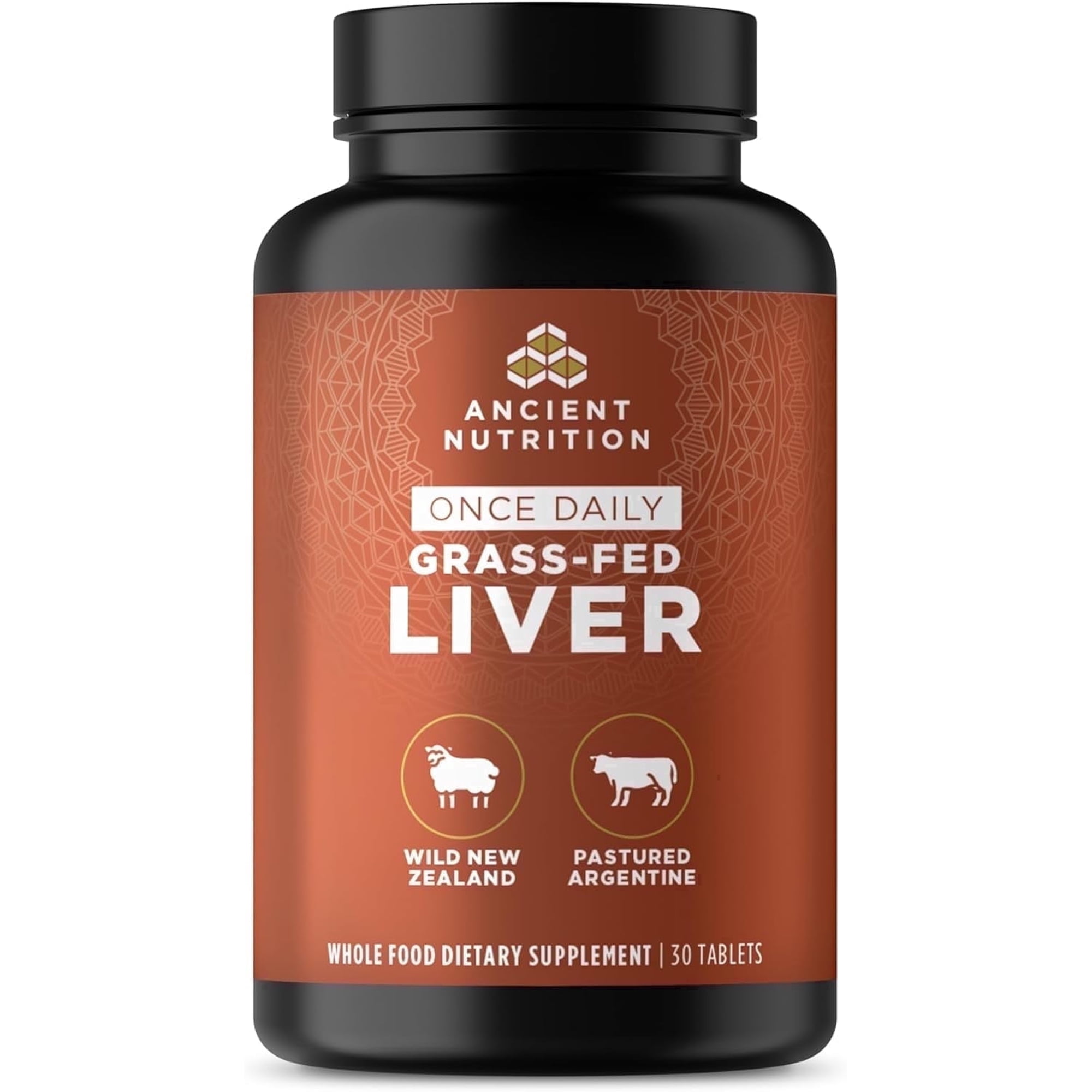 Ancient Nutrition Liver Supplement, Grass-Fed Beef & Lamb Organ Complex, Supports Healthy Blood, Gut & Liver Health, Once Daily, 30 Ct