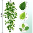 thumbnail image 2 of Waipfaru 4 Pack Artificial Pothos Hanging Plants, 42" Fake Trailing Vines Faux Pothos Greenery, Indoor Outdoor Hanging Ivy Foliage for Shelf Wall Patio Farmhouse Decoration, 2 of 7