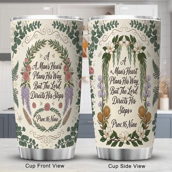 christian Tumbler 20oz Travel Coffee Cup with Lid Christian Faith Gift for Him