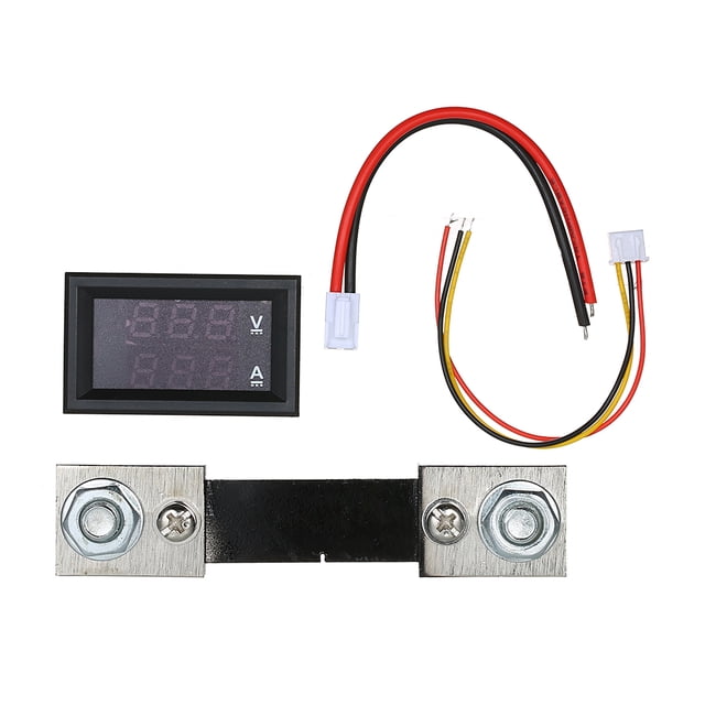 Amdohai 0.28" LED Voltmeter Ammeter 100V 100A Digital Multimeter Display Voltage Current Tester Blue Red Dual Digital Display