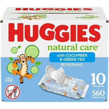 Huggies Natural Care Refreshing Baby Wipes, Hypoallergenic, Scented, 10 Flip-Top Packs (560 Wipes Total), Packaging May Vary