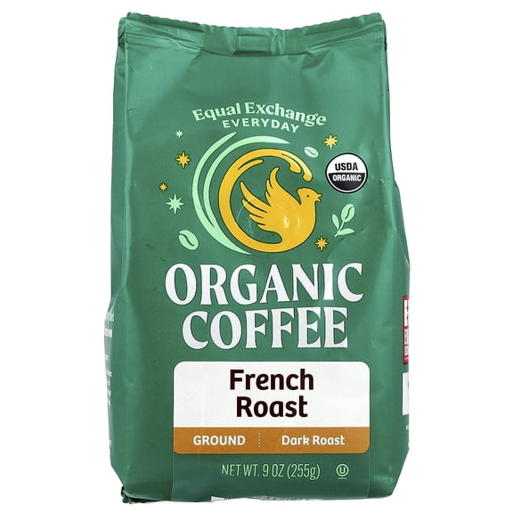 Equal Exchange Organic Coffee, French Roast, Ground, Dark Roast, 9 oz (255 g)