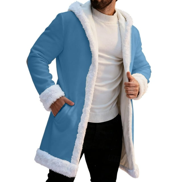 REDARER Décorations de Noël, Cardigan à Capuche d'Hiver Doublé Chandail pour Hommes pour le Confort en Plein Air pendant les Fêtes et le Style Décontracté au Quotidien