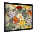 thumbnail image 2 of Designart 'Ancient Exotic Flowers In Orange and Yellow' Traditional Framed Art Print, 2 of 4
