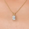 thumbnail image 3 of Gem Stone King 10K Yellow Gold Lab Grown Diamond Pendant Necklace for Women | 0.65 Cttw | Gemstone April Birthstone | Emerald Cut 6X4MM | DEF Color | VVS-VS Clarity | With 18 inch Chain, 3 of 6