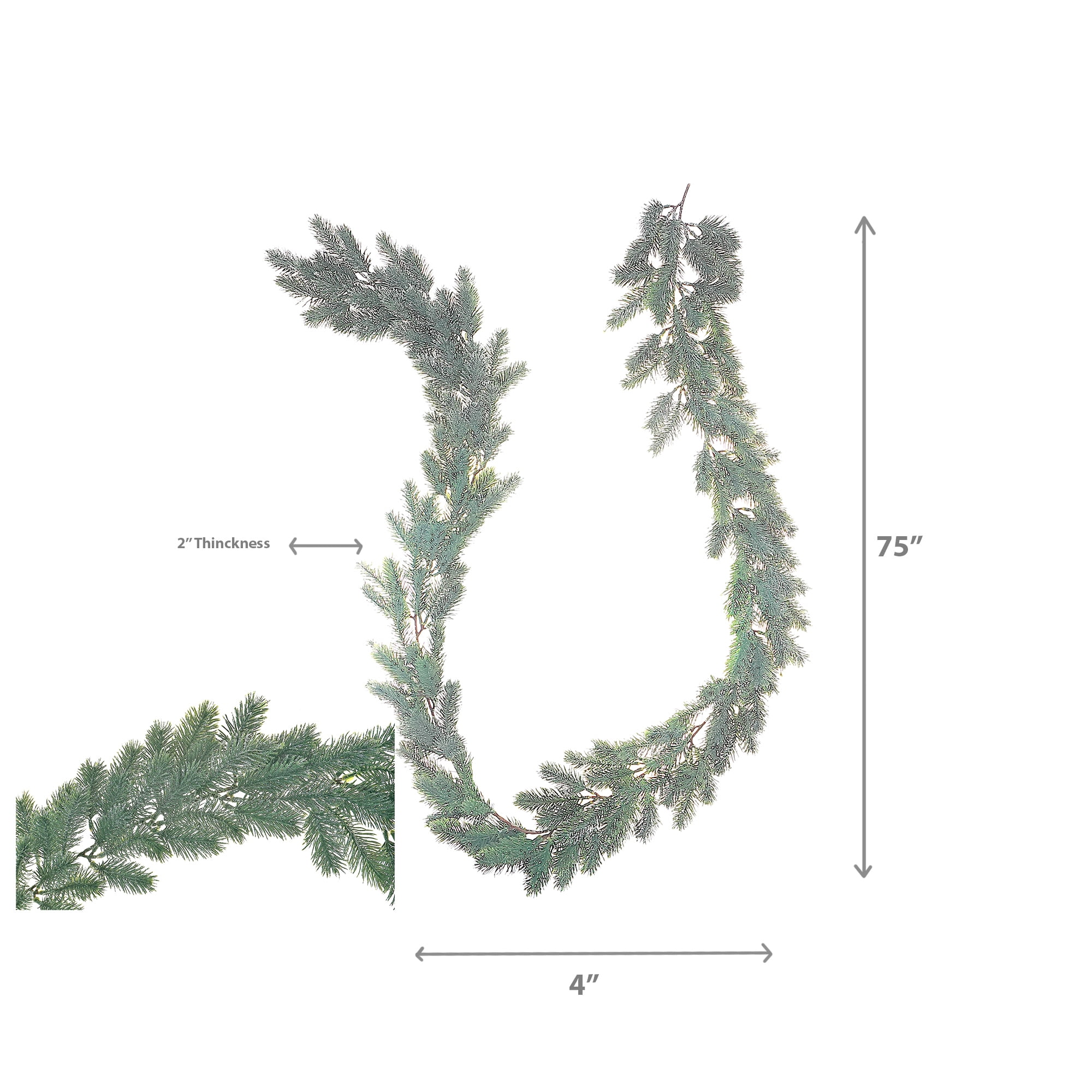 Pine Garland (Silver Glitter)