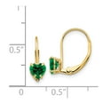 thumbnail image 2 of Real 14kt Yellow Gold 5mm Heart Mount St. Helens Leverback Earrings; for Adults and Teens; for Women and Men, 2 of 2