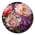 thumbnail image 4 of Designart "Peonies In Asian Painting I" Asian Oversized Wall Clock, 4 of 5