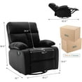 Hzlagm Swivel Rocking Recliner Chair for Adults, Black with Adjustable