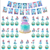 26 Pcs Little Mermaid Birthday Party Supplies Mermaid Birthday Party Supplies Includes Happy Birthday Banner, Cake Topper, Cupcake Toppers for Girls Party Little Mermaid Party Supplies