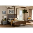 thumbnail image 3 of Baxton Studio Walnut Brown Finished Wood King Size Platform Canopy Bed, 3 of 15