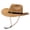 Khaki, variant on Men's Western Straw Cowboy Sun Hat - Wide Brim UPF 50+ UV Protection Panama Hat with Chin Strap, Foldable for Outdoor, Fishing & Beach