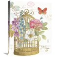thumbnail image 1 of Global Gallery's 'Rainbow Seeds Romantic Birdcage II' By Lisa Audit Stretched Canvas Wall Art, 1 of 4