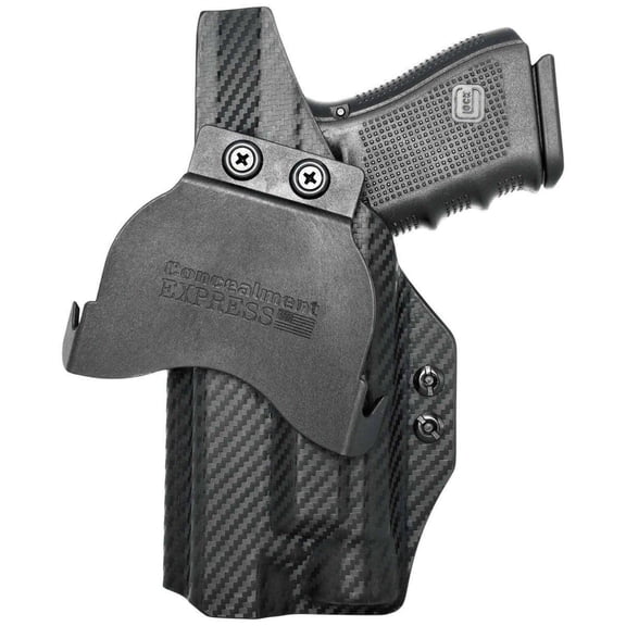 Rounded by Concealment Express Paddle Holster fits: Glock 17 19 19X 26 31 32 33 34 45 TLR-1 Black / Right Hand