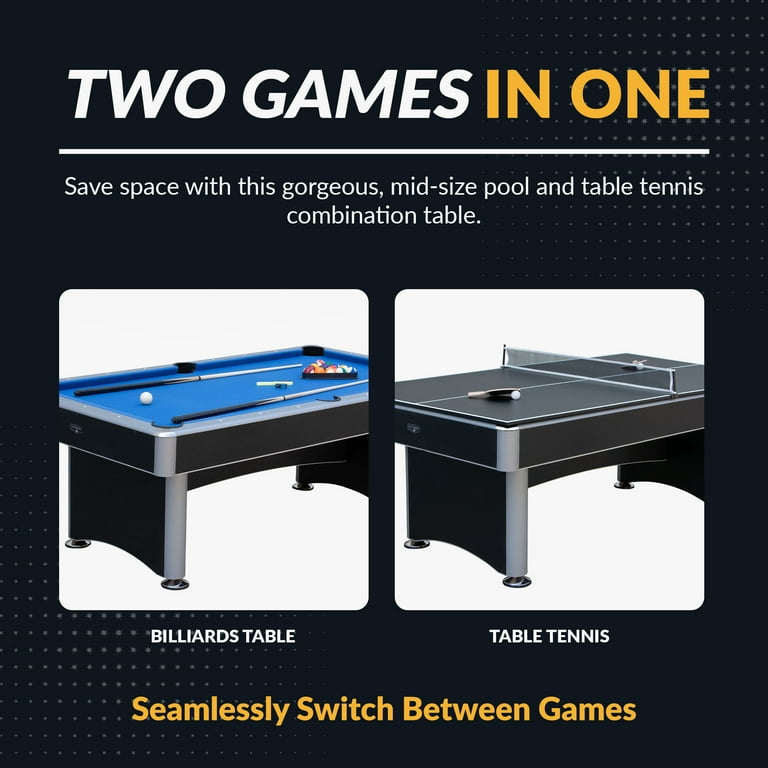 カウンターテーブル・ハイテーブル WTW MARVERICKS TABLE Hathaway Maverick II 7 ft. Pool Table with Table Tennis Top