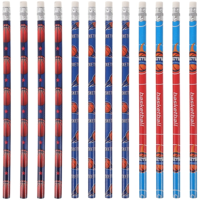 MOVTOTOP Sports Themed Pencils for Writing Use with Assorted Colors and Smooth Wood Grip 12pcs