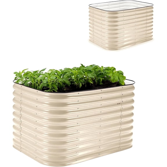 Epic Gardening 6-in-1 Small Modular Galvanized Raised Garden Bed Kit - 29" Tall, Food-Safe, Mist Green