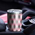 thumbnail image 4 of 30oz Pink and Black Argyle Pattern Tumblers Stainless Steel Tumbler with Lid and Straw,Vacuum Insulated Double Wall Travel Tumbler Cups Mug with Cleaning Brush for Coffee,Tea, 4 of 7
