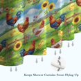 thumbnail image 6 of Rooster and Farm Green Pattern Modern Waterproof Shower Curtain Set with 12 Hooks, Washable Decorative Bathroom Shower Curtain, 6 of 6