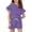 04#Purple, variant on Girls Summer Clothes Sets Kids Ruffle T Shirt Textured & Striped Short Striped Outfits Size 6-15 Years