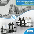 thumbnail image 5 of Shower Caddy 5 Pack,Adhesive Shower Organizer for Bathroom Storage&Home Decor&Kitchen,No Drilling,Large Capacity,Rustproof Stainless Steel Bathroom Organizer,Shower Shelf for Inside Shower(Black), 5 of 8
