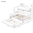 thumbnail image 2 of Harper & Bright Designs Full Size House Bed with Trundle and Storage Shelves, Kids Platform Bed with Fence Rails Wood Playhouse Tent Bed Frame for Girls Boys, White, 2 of 13