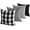 Black, variant on Buffalo Plaid Black Throw Pillow Covers 20x20 Set of 4 Decorative Black Outdoor Pillow Covers for Patio and Porch