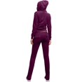 thumbnail image 3 of J. METHOD Women’s Tracksuit Set Casual 2 Piece Outfit Slim Fit Velour Velvet Zip Up Hoodie Jacket Top and Sweatpants Sweatsuit NEWTS03 Dark Purple S, 3 of 6