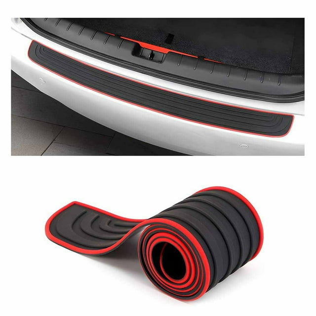 ZheElen Car Trunk PVC Soft Rubber Anti-collision Strip Vehicle Safe Anti Scratch Strip For Car Trunk black+red 9*104 cm