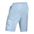 thumbnail image 4 of JULMCOMO Cargo Shorts for Men Cotton Linen Drawstring Relaxed Fit Casual Outdoor Summer Work Shorts with Multi Pockets Light Blue M, 4 of 4