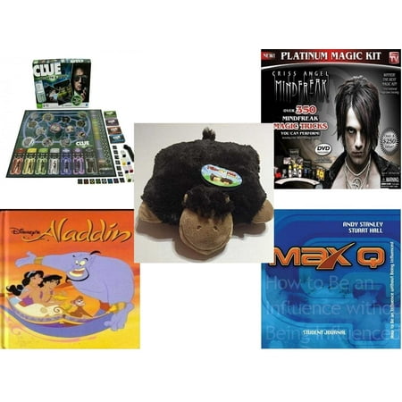 Children's Gift Bundle [5 Piece] -  Clue Secrets and Spies  - Criss Angel Platinum Magic Kit  - Pillow Pet Pee Wee Monkey 11