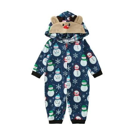 

Family Matching Outfits Christmas Parent Child Baby Fashion Snowman Print Christmas Home Matching Clothing Set