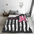 thumbnail image 5 of Bingfone Ribbon Breast Cancer Awareness Print Flannel Fleece Blanket Throw Blanket for Bed,Sofa,Couch,Travel,Camping(60"x50" ), 5 of 8